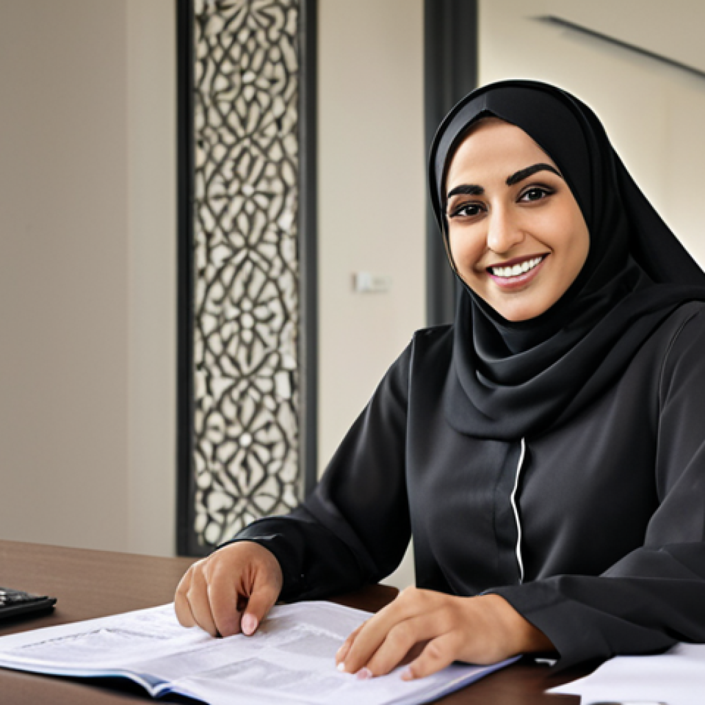 **

A confident Arab professional in a modern office setting, smiling while reviewing a report. The scene emphasizes success and career advancement, with subtle Arabic design elements in the background. Focus on conveying a sense of empowerment through literacy.

**