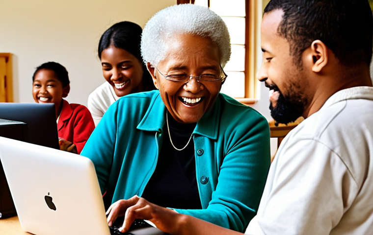 Breaking Digital Barriers in Community**
    "A heartwarming scene inside a vibrant community learning center. Diverse individuals, including an elderly woman with a joyous expression, are actively engaging with modern digital devices like smartphones and tablets. A patient, encouraging mentor is gently guiding her, symbolizing intergenerational learning and empowerment. Other community members of various ages are collaborating and sharing knowledge on laptops, surrounded by an atmosphere of trust, mutual support, and shared growth. The setting combines traditional architectural elements with a bright, welcoming ambiance, emphasizing human connection and bridging the digital divide. Realistic, emotionally resonant, and brightly lit."

2.  **Prompt for