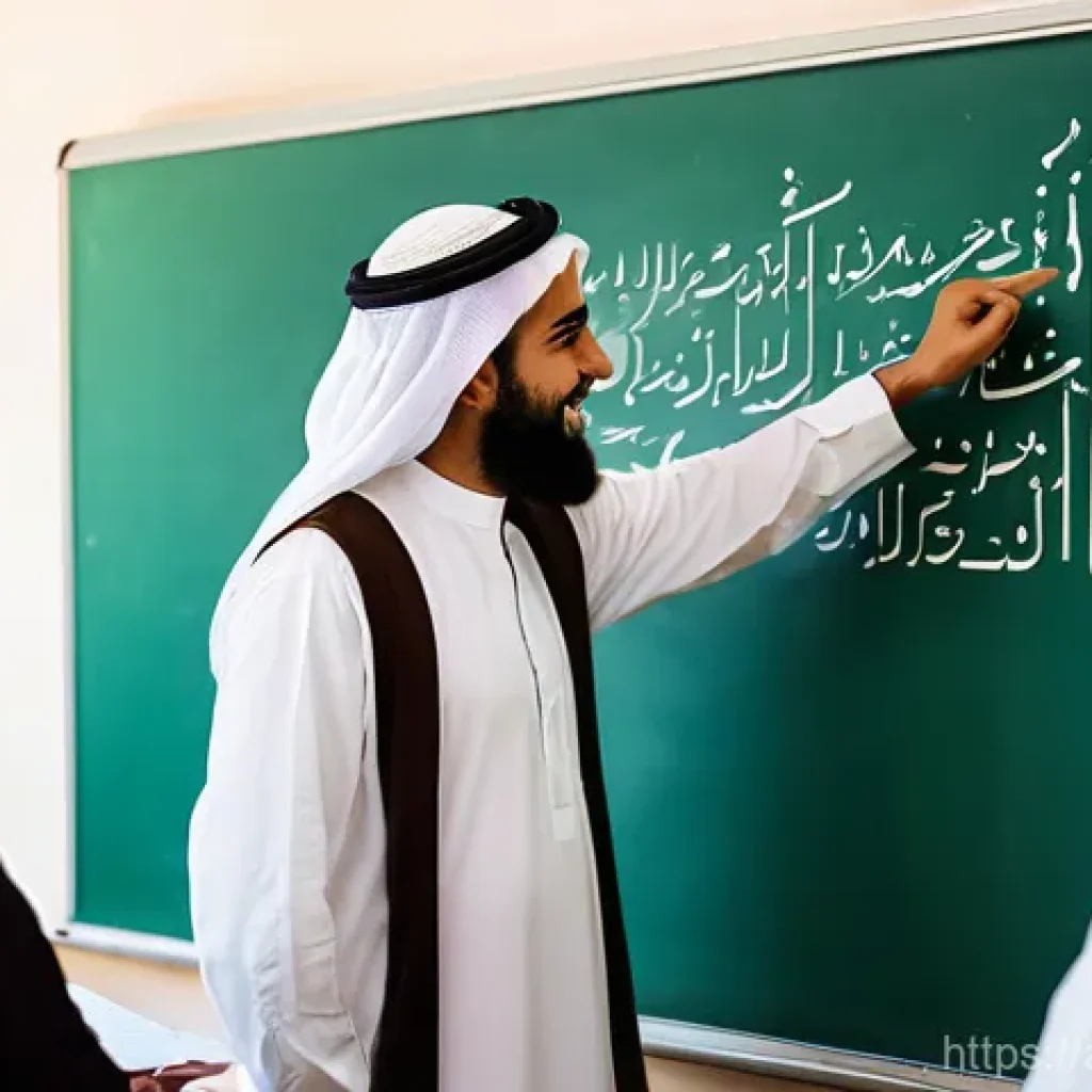 문해교육사 연봉 기준과 평균 - **Prompt:** A warm and inspiring scene inside a bustling community learning center in an Arab city. ...