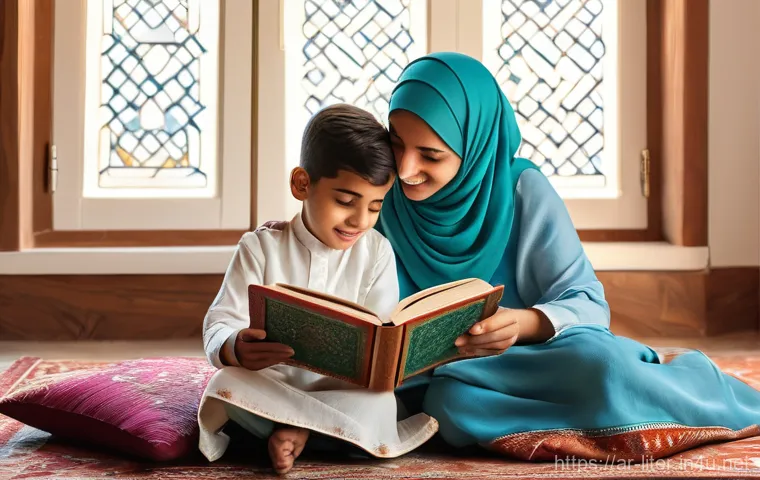 문해교육사와 연봉 협상 성공담 - Generational Literacy in an Arab Household**

A heartwarming, realistic scene depicting an elderly A...